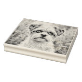 Niedlicher Welpe in den Blume Gummistempel (Stempel)