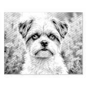 Niedlicher Welpe in den Blume Gummistempel (Prägung)