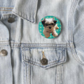 Niedlicher Welpe in den Hipster-Gläsern Button (Beispiel)