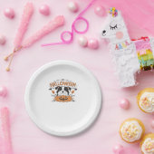 Niedlicher Welpe in Pumpkin � Halloween Hundelabbi Pappteller (Party)