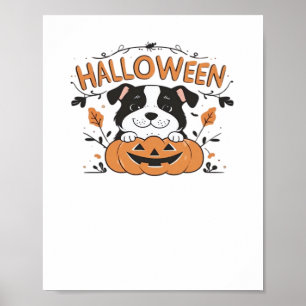 Niedlicher Welpe in Pumpkin - Halloween Hundelabbi Poster