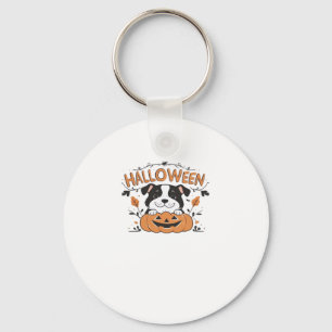 Niedlicher Welpe in Pumpkin � Halloween Hundelabbi Schlüsselanhänger