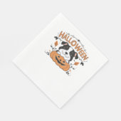 Niedlicher Welpe in Pumpkin - Halloween Hundelabbi Serviette (Ecke)