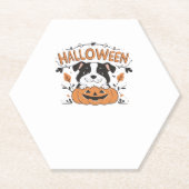 Niedlicher Welpe in Pumpkin � Halloween Hundelabbi Untersetzer (Vorderseite)
