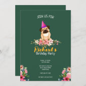 Niedlicher Welpe-Kindergeburtstag Einladung (Vorne/Hinten)