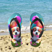 Niedlicher Welpe mit Ballons - niedliche Kinder Kinderbadesandalen