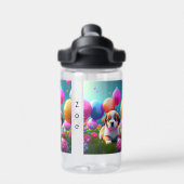 Niedlicher Welpe mit Ballons - süß Trinkflasche (Rückseite)