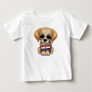 Niedlicher Welpe mit kroatischer Baby T-shirt