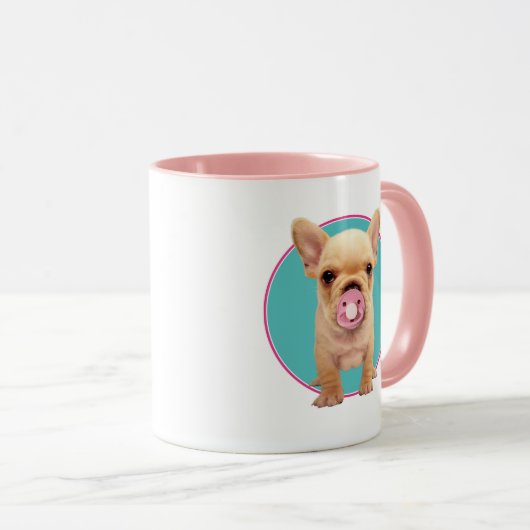 Niedlicher Welpe mit Schnuller Tasse (VorderseiteRechts)