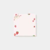 Niedlicher Welpe mit Strawberry-Post-it-klebrigen Post-it Klebezettel (Vorderseite)
