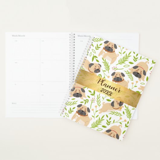 Niedlicher Welpe Mops Personalisierter Planer (Anzeige)