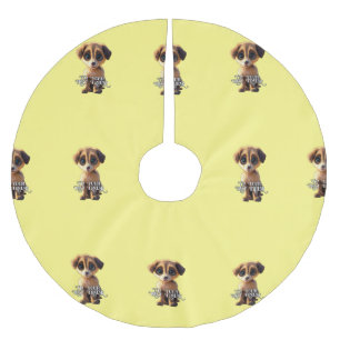 Niedlicher Welpe Polyester Weihnachtsbaumdecke