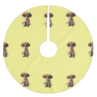 Niedlicher Welpe Polyester Weihnachtsbaumdecke