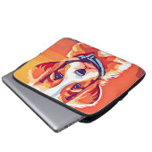 Niedlicher Welpe-Pop Art Laptopschutzhülle (Vorne Knopf)