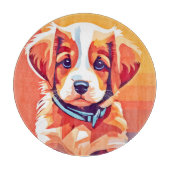 Niedlicher Welpe-Pop Art Schneidebrett (Vorderseite)
