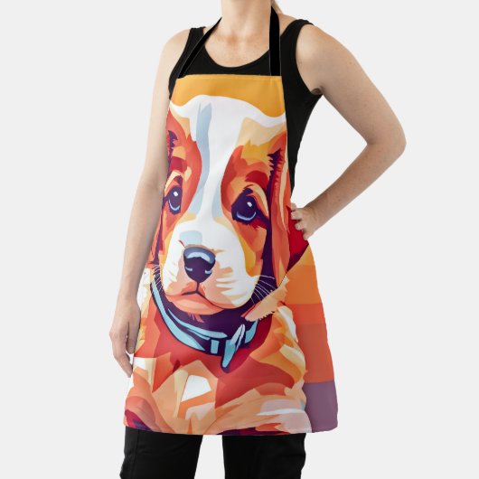 Niedlicher Welpe-Pop Art Schürze (InSitu)