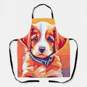 Niedlicher Welpe-Pop Art Schürze (Vorderseite)