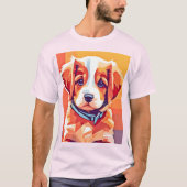 Niedlicher Welpe-Pop Art T-Shirt (Vorderseite)