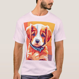 Niedlicher Welpe-Pop Art T-Shirt