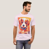 Niedlicher Welpe-Pop Art T-Shirt (Vorne ganz)