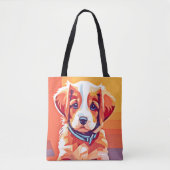 Niedlicher Welpe-Pop Art Tasche (Vorderseite)