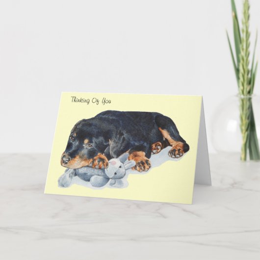 niedlicher Welpe rottweiler Karte (Vorderseite)