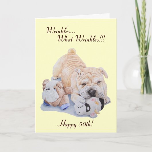 Niedlicher Welpe shar pei Hunde- und Teddylustiges Karte (Vorderseite)