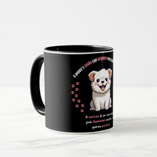 Niedlicher Welpe Tasse (Vorderseite Links)