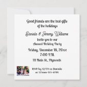 Niedlicher Welpe und Katze unter Weihnachtsbaum Einladung (Rückseite)