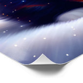 Niedlicher Welpe und Katze unter Weihnachtsbaum Poster (Ecke)