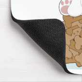 Niedlicher Welpe und Knochen Mousepad (Ecke)