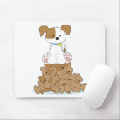Niedlicher Welpe und Knochen Mousepad (Mit Mouse)