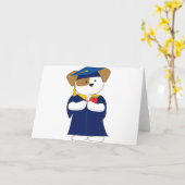 Niedlicher Welpen-Abschluss Karte (Gelbe Blume)