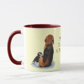 Niedlicher Welpen-Beagle mit Mamahunderealistkunst Tasse (Links)