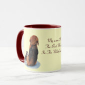 Niedlicher Welpen-Beagle mit Mamahunderealistkunst Tasse (Vorderseite Links)