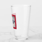 Niedlicher Welpen Dog Profil Red Christmas Glas (Links)