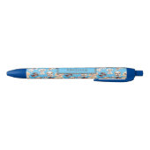 Niedlicher Welpen-Hund Blauer Pattern-Stift Kugelschreiber (Unterseite)