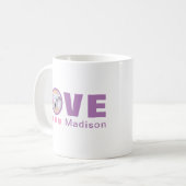 Niedlicher Welpen Hund Liebe Herz Valentinstag Lav Kaffeetasse (Vorderseite Links)