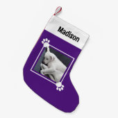 Niedlicher Welpen Hund Single 1 Foto Individuelle Kleiner Weihnachtsstrumpf (Vorderansicht (hängend))