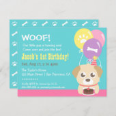 Niedlicher Welpen-Hund und Einladung (Vorne/Hinten)