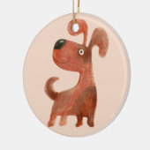 Niedlicher Welpen Tier Stehend Hund Keramik Ornament (Links)