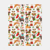 Niedlicher Welpen Weihnachten Fleecedecke (Vorderseite)