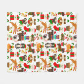 Niedlicher Welpen Weihnachten Fleecedecke (Vorderseite (Horizontal))