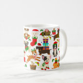Niedlicher Welpen Weihnachten Kaffeetasse (VorderseiteRechts)