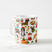 Niedlicher Welpen Weihnachten Kaffeetasse (Vorderseite Links)