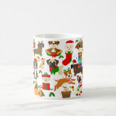 Niedlicher Welpen Weihnachten Kaffeetasse (Mittel)