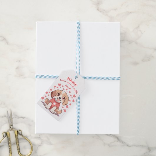 Niedlicher Welpendientag Geschenkanhänger (Mit Garn)