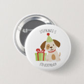 Niedlicher WelpenGeburtstag Button (Vorne & Hinten)