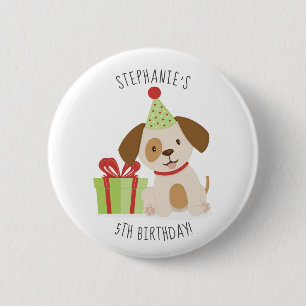 Niedlicher WelpenGeburtstag Button
