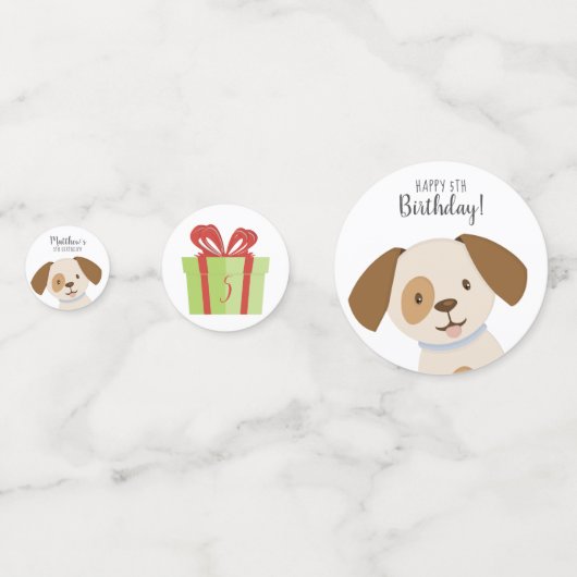 Niedlicher WelpenGeburtstag Konfetti (Rückseiten)